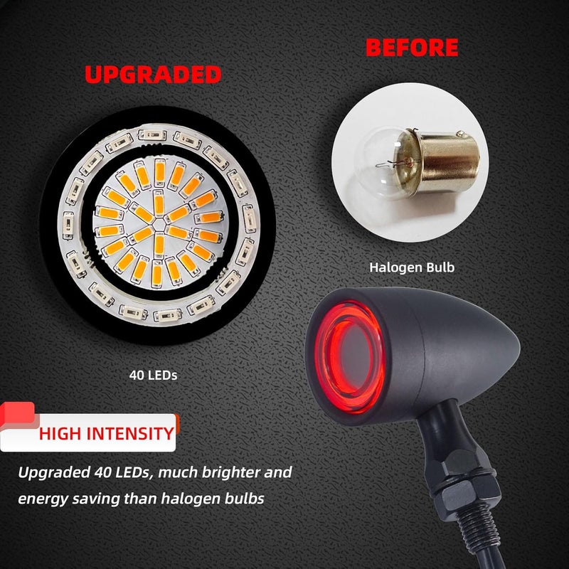 FATECIM أضواء خلفية للدراجات النارية FATECIM 2X LED 40 - إشارات انعطاف حمراء وأضواء فرامل - Image 3