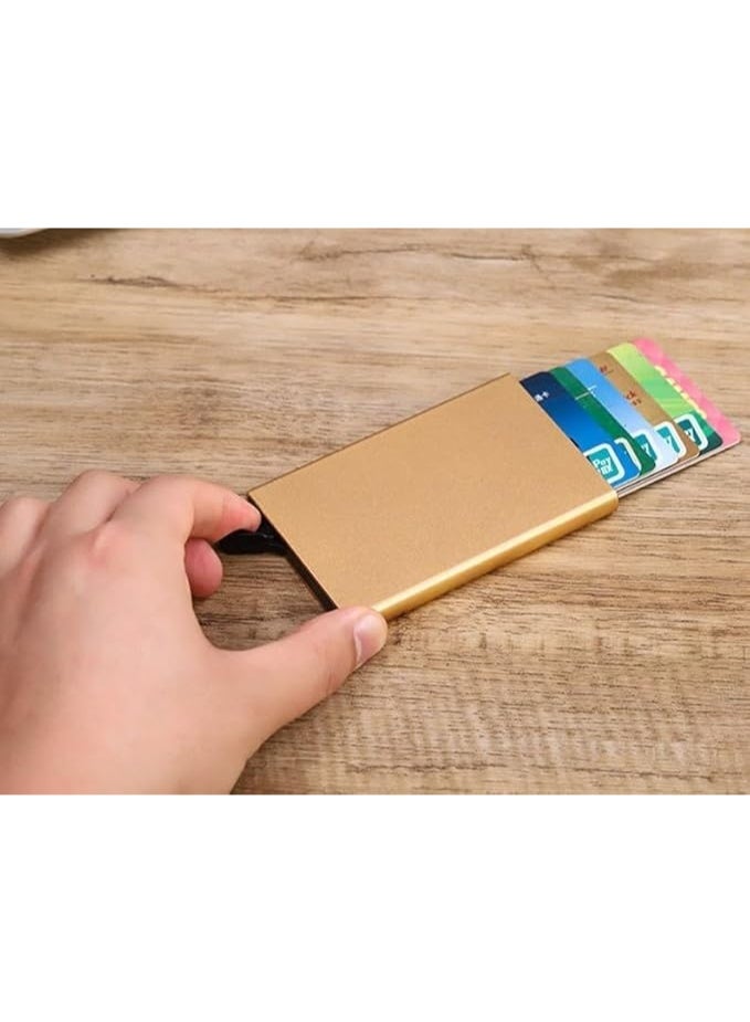 zoba Smart Metal RFID Theft-Resistant Card Wallet - Slim Design for Men and Women(gold) - Image 4