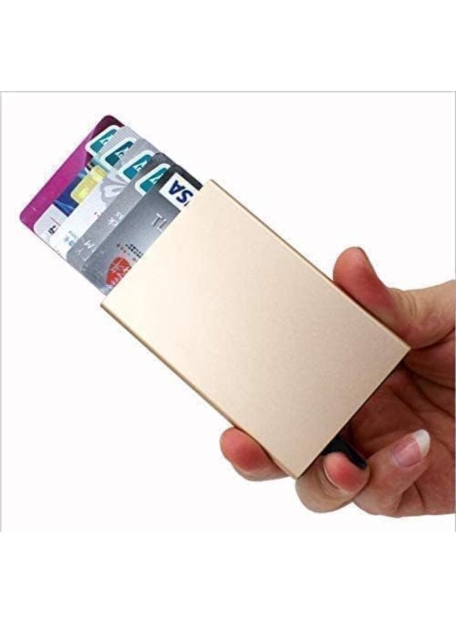 zoba Smart Metal RFID Theft-Resistant Card Wallet - Slim Design for Men and Women(gold) - Image 1