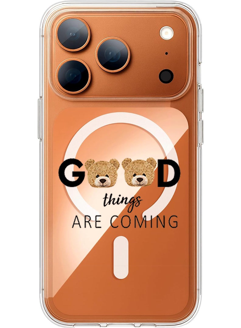 Theodor Magnetic Case for Apple iPhone 17 Pro Compatible with MagSafe Wireless Charging, Shockproof Phone Bumper Cover - Good vibe - White - Image 1