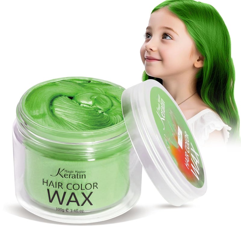 Magic Master Keratin Hair Color Wax Magic Master Keratin Temporary Hairstyle Cream Instant Colored Clay for Men and Women Party Festival CosplayGreen