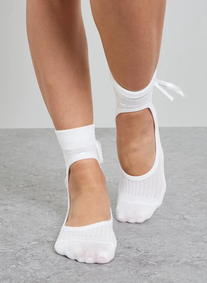 Styli Rib Texture Silicon Pad Lace Yoga Socks
