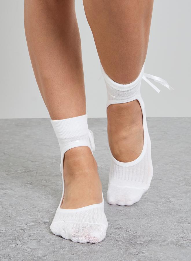 Styli Rib Texture Silicon Pad Lace Yoga Socks - Image 1