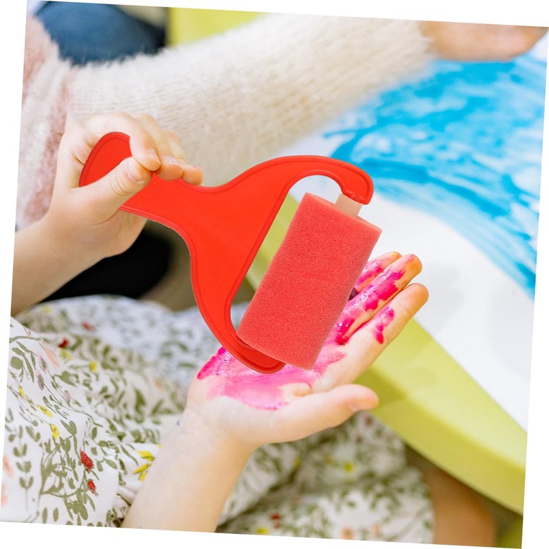 8Pcs Kids Foam Sponge Paint Brushes Set Round Roller Creative Art Craft Supplies - Image 5