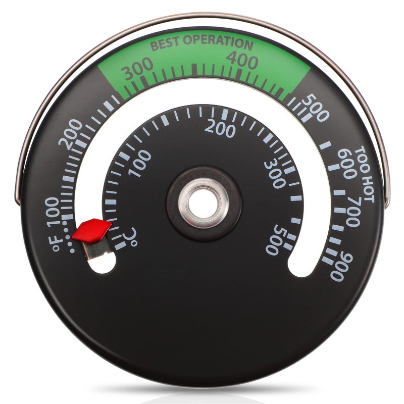 Weewooday Magnetic Wood Stove Thermometer Oven Temperature Thermometer for Wood Burning Gas Stoves Chimney Pipe Avoiding Destroyed by Overheat(1 Piece) - Image 1