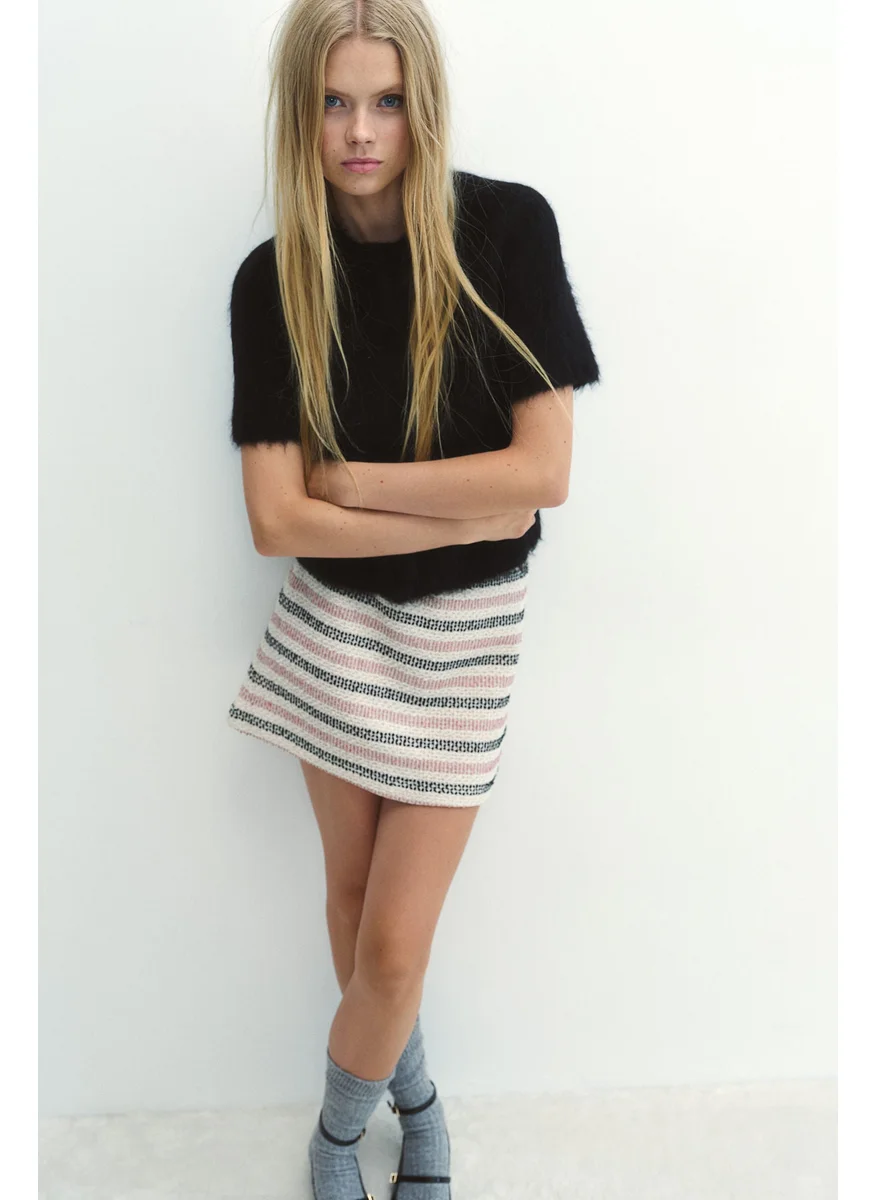 H&M Glittery Textured Mini Skirt