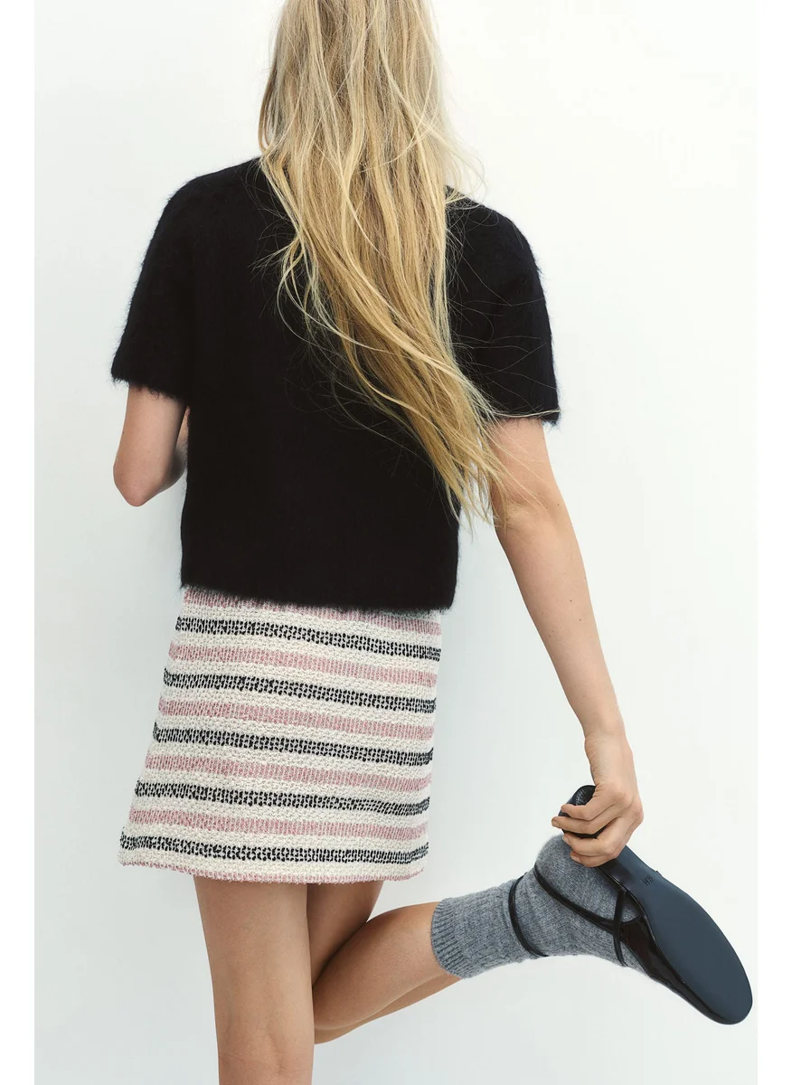 H&M Glittery Textured Mini Skirt