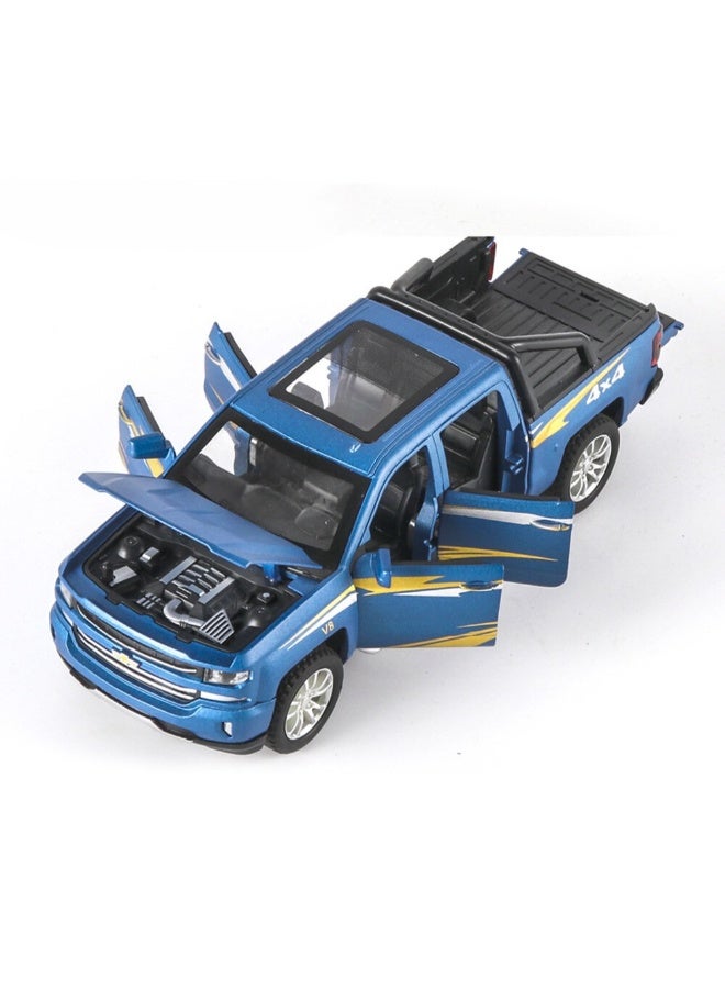 1:28 Scale Simulation of Chevrolet Truck - Diecast Metal Toy Car with Pull-Back Action, Opening Doors - Image 1
