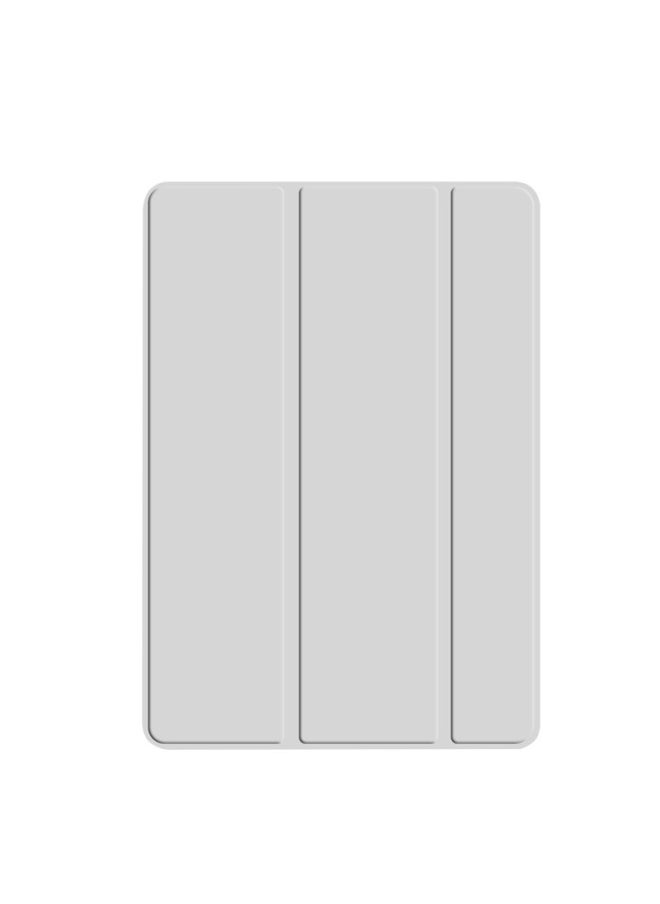 Generic - Protective Case For All Ipad Series Tablet Computers Three-fold Side Skin-tone Tpu Soft Shell Solid Color Simple Design-Color:Grey-Applicable Model:ipad2/3/4 - Image 1