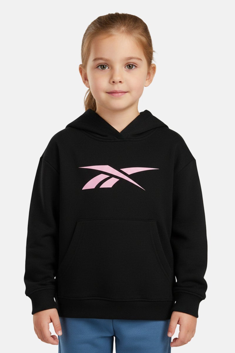 Reebok Toddlers Girl Sportswear Fit Long Sleeve Outdoor Hoodie, Black - Image 1