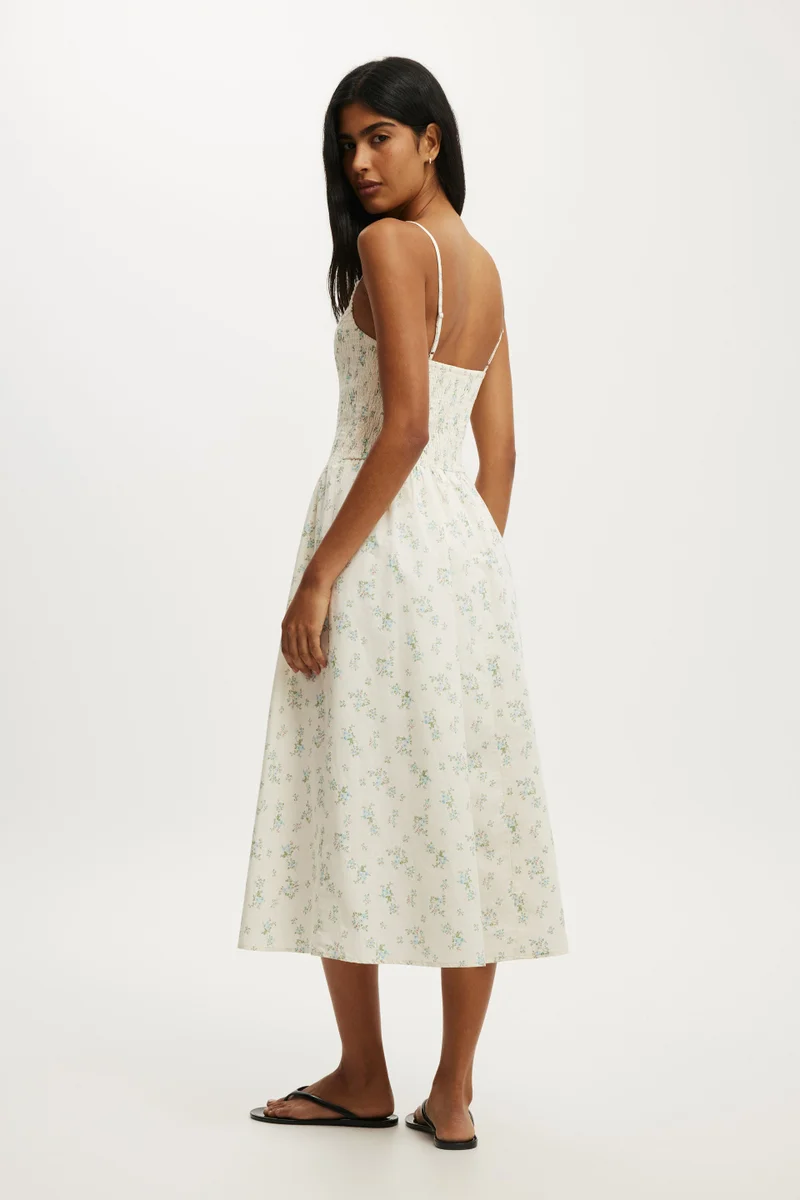 Cotton On  Remy Shirred Bodice Midi Dress for Women | Best Price UAE