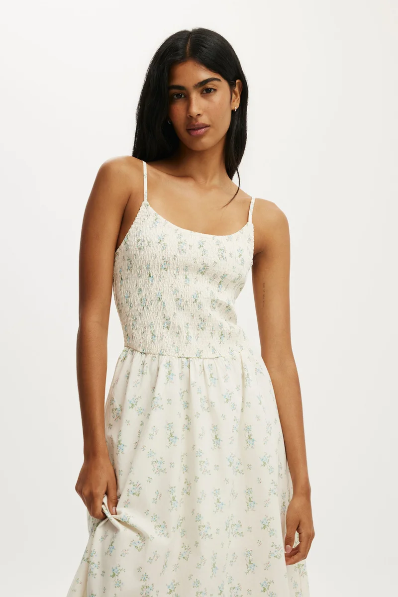 Cotton On  Remy Shirred Bodice Midi Dress for Women | Best Price UAE
