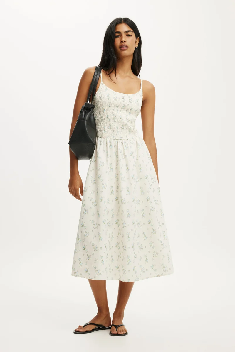 Remy Shirred Bodice Midi Dress