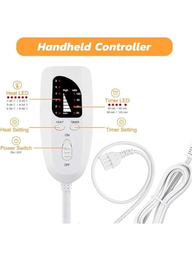TRASSLE Heating Pad - Electric Heating Pads for Back, 6 Temperature & 4 Timer Settings,Hot Heated Pad for Abdomen, Neck, Shoulder, Knee, Moist Heat & Auto Shut Off  - Image 3