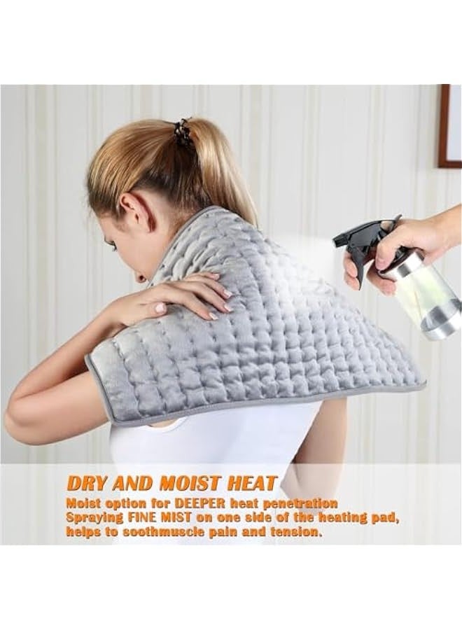 TRASSLE Heating Pad - Electric Heating Pads for Back, 6 Temperature & 4 Timer Settings,Hot Heated Pad for Abdomen, Neck, Shoulder, Knee, Moist Heat & Auto Shut Off  - Image 5