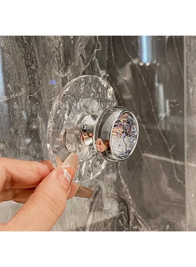 White Acrylic Bathroom Wall Hooks Set For Towel Clothes Jewelry Storage - Image 1