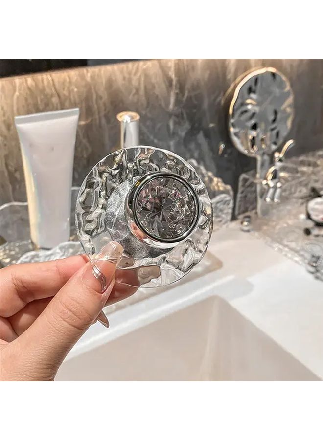 White Acrylic Bathroom Wall Hooks Set For Towel Clothes Jewelry Storage - Image 3