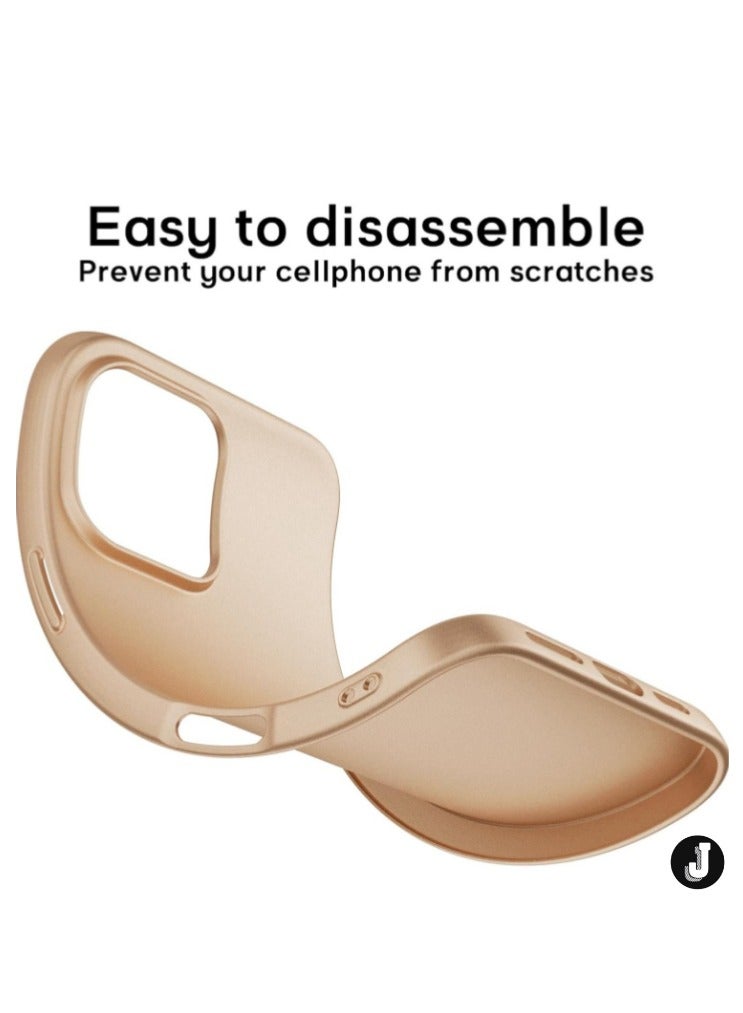 JAJEEK "Ultra-Thin Matte Gold iPhone 16 Pro Case – Shockproof, Anti-Scratch with Upgraded Lens & Screen Protectors" - Image 5