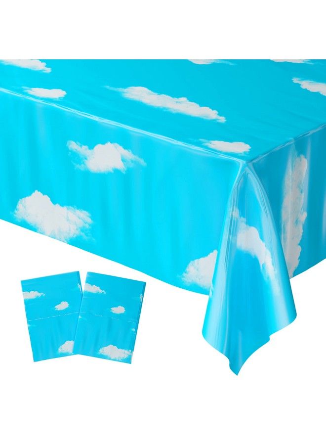 Blue Orchards Sky Table Covers (Pack Of 2) 54"X108" Xl Cloud Decorations Cloud Backdrop Sky Backdrop Sky Table Cloth Cloud Tablecloth Sky Birthday Party Supplies Cloud Theme Birthday Party - Image 2