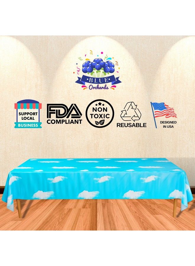 Blue Orchards Sky Table Covers (Pack Of 2) 54"X108" Xl Cloud Decorations Cloud Backdrop Sky Backdrop Sky Table Cloth Cloud Tablecloth Sky Birthday Party Supplies Cloud Theme Birthday Party - Image 4