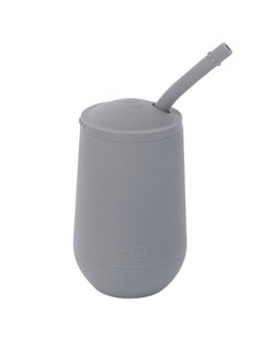 ezpz Happy Sippy Cup & Straw System - 100% Silicone Straw Cup For Infants + Straw Cup For Toddlers - Grey  - Image 1