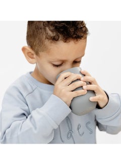 ezpz Happy Sippy Cup & Straw System - 100% Silicone Straw Cup For Infants + Straw Cup For Toddlers - Grey  - Image 5