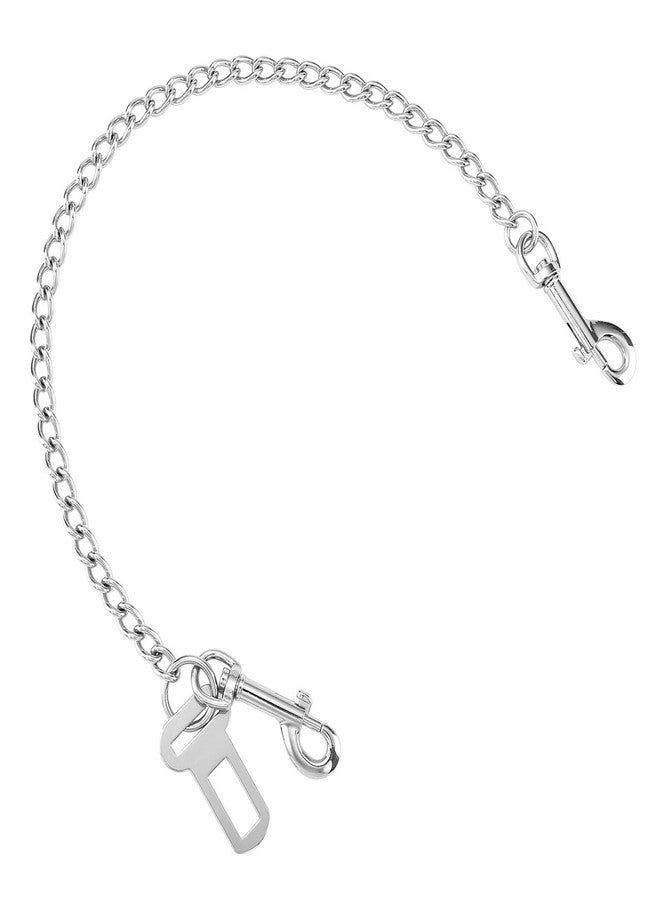 Mogoko Stainless Steel No chew Dog Car, Pet Vehicle Safety Restraint, Heavy Duty Big Canine Dog Car Leash Strap with Double Clip and Latch Attachment-25 Inch - Image 1