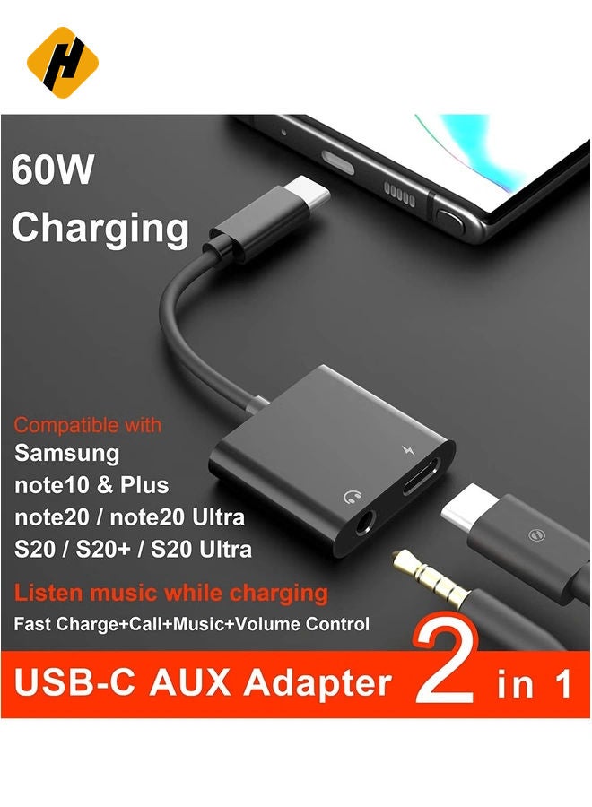 هوها محول سماعة رأس USB C إلى 3.5 مم ، شحن سريع 60W ، Type C Audio Jack Aux Aux Converter ، العمل في iPad Pro/Air 4 - Image 2