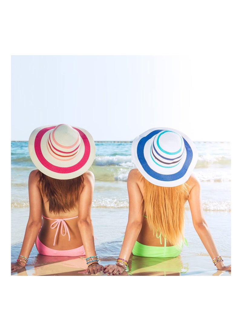 SOLARAE Heishi Surfer Bracelets Set, 28 Pcs Colorful Preppy Happy Smile Evil Eye Beaded, Stretch Bracelets, 4 Set Clay Stackable Boho Disc Bracelets, Y2k Aesthetic Summer Beach Jewelry for Women - Image 5