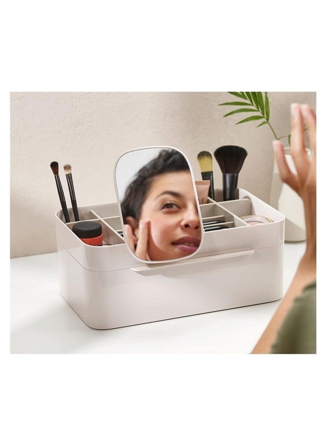 PUSHKH PUSHKH Cosmetic Organizer with Removable Magnification Mirror Large Drawer Compartment Makeup Storage Box For Brushes, Mascaras, Eye-shadows, Cotton buds or make-up sponges - Image 4