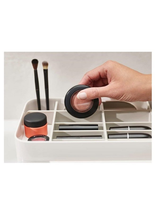 PUSHKH PUSHKH Cosmetic Organizer with Removable Magnification Mirror Large Drawer Compartment Makeup Storage Box For Brushes, Mascaras, Eye-shadows, Cotton buds or make-up sponges - Image 5