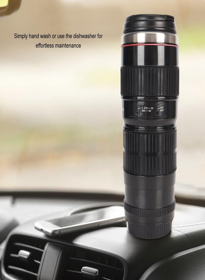 فوكتي كوب قهوة على شكل عدسة كاميرا من فوكيتي، أكواب عدسة من الفولاذ المقاوم للصدأ مع غطاء، كوب سفر معزول مانع للتسرب، زجاجة ماء/شاي، هدايا رائعة للمصورين، لوازم منزلية، للأصدقاء، مكافآت مدرسية - Image 5