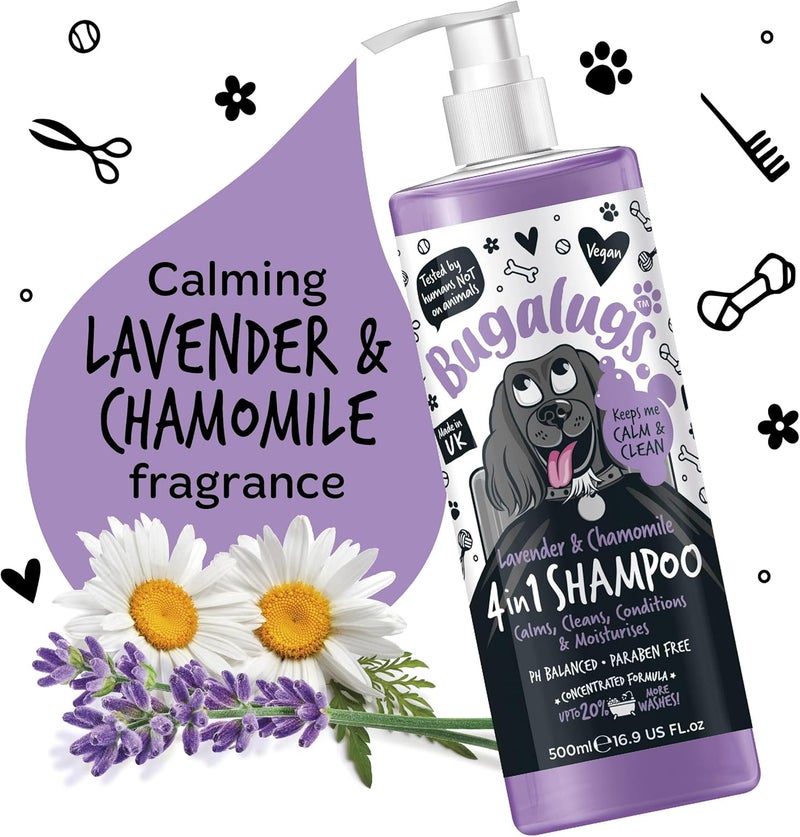 Bugalugs 4in1 Lavender & Chamomile Dog Shampoo - 500ML - Image 2