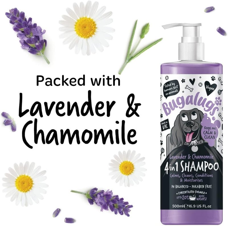 Bugalugs 4in1 Lavender & Chamomile Dog Shampoo - 500ML - Image 4