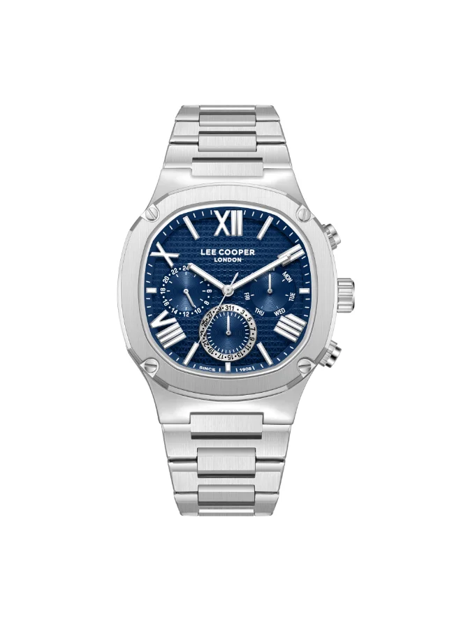 لي كوبر Men's Multi Function Display Watch With Silver Metal Strap - LC08146.390