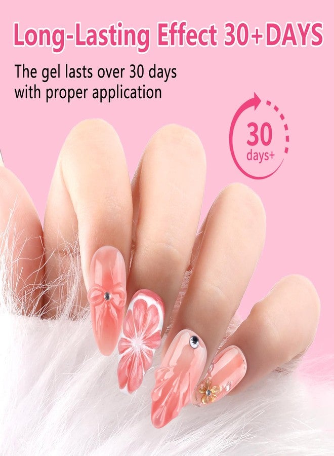 BQAN 3in1 3D Nail Sculpting Gel Kit, 2x10g Sculpting Design No-Wipe 3D Gel whit Chrome Powder for Rhinestones / DIY Nail Art, Perfect for Salon & Home Use (Clear) - Image 3