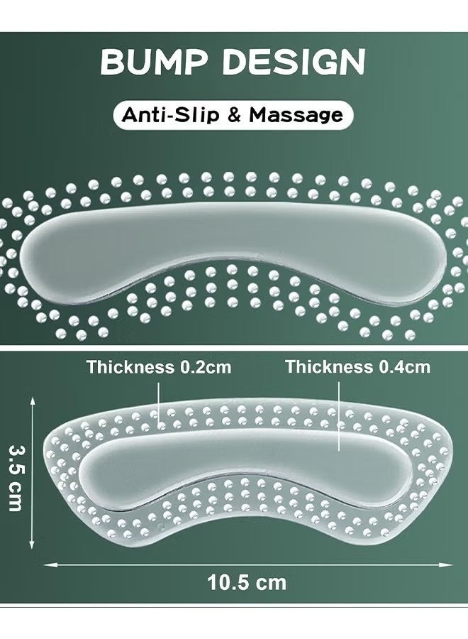 4 أزواج من ملصقات الكعب الشفافة المصنوعة من السيليكون، وسائد غير قابلة للانزلاق للعناية بكعب القدم، مجموعة حماية مريحة للرجال والنساء - Image 4