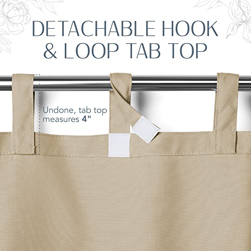 Elrene Home Fashions Matine Weatherproof Tab-Top Indoor/Outdoor Solid Color Curtain Panel for Porch, Pergola, Patio, Deck, 52”W x 95”L, Taupe - Image 5