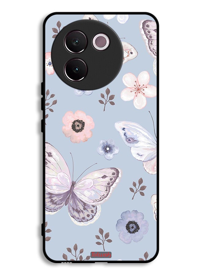 Tolwak Vivo V30e 5G Protective Case Cover Butterflies And Flowers - Image 1