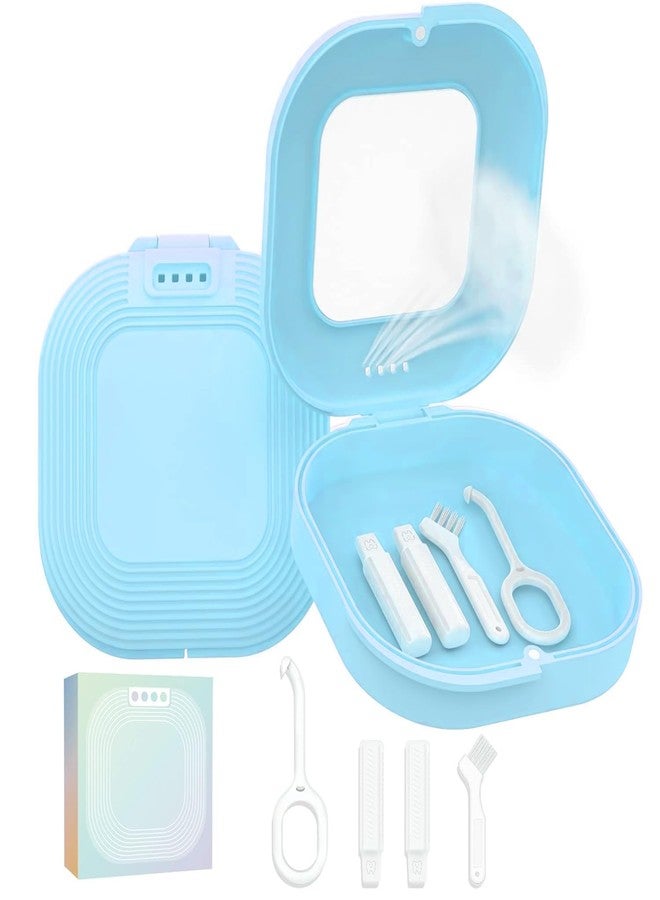 HEMILAB® Retainer Case, Slim Aligner Case with Vent Holes, Compatible with Invisalign, Mouth Guard Box with Retainer Removal Tool, Blue