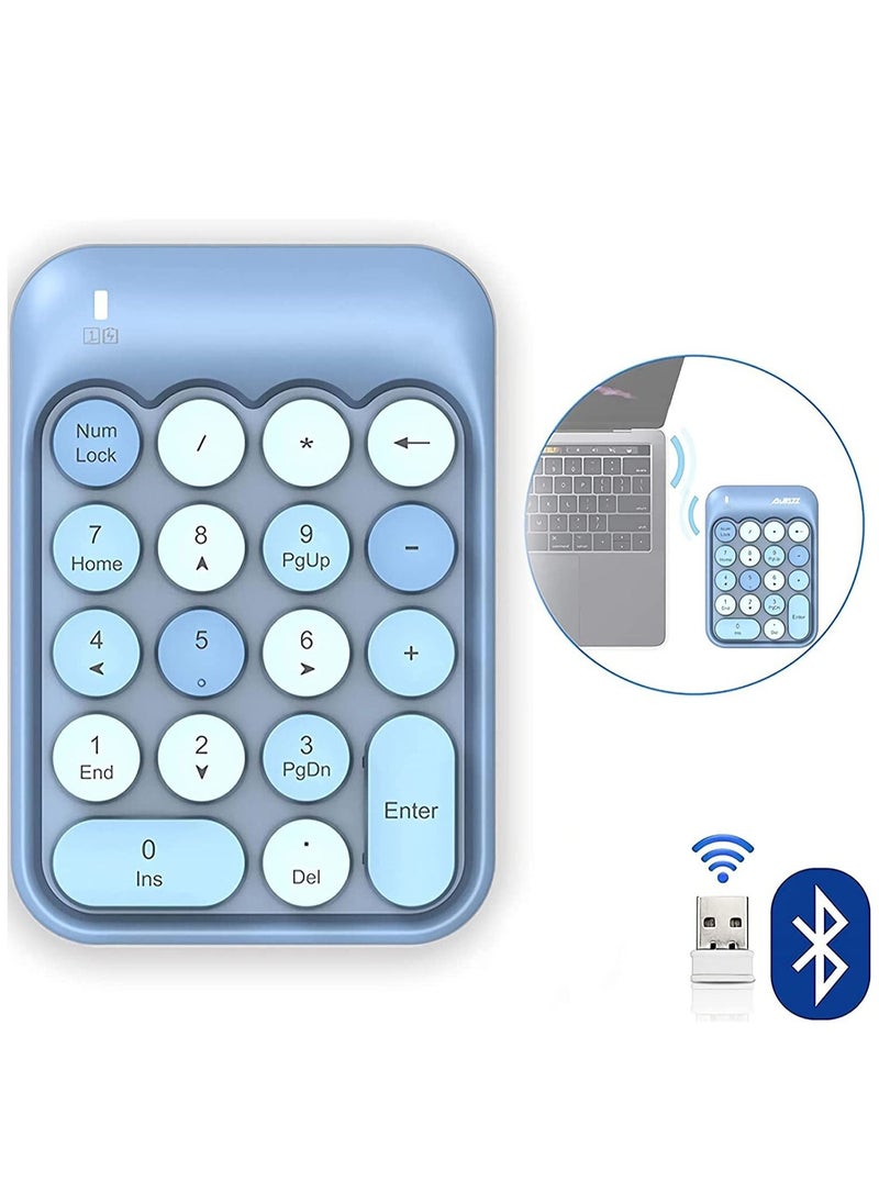 Y&D - Wireless Numeric Keypad Retro Style Round Keycaps 18 Keys Portable Number Keyboard with USB Receiver - Image 1