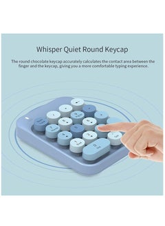 Y&D Wireless Numeric Keypad Retro Style Round Keycaps 18 Keys Portable Number Keyboard with USB Receiver  - Image 2