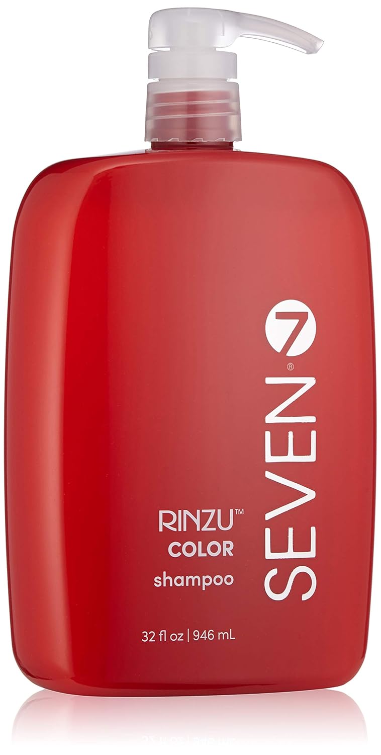 SEVEN Rinzu COLOR Shampoo Hair Care for Color-Treated Hair, Sulfate Free, Moisturizes, Strengthens & Extends Color Retention with Aloe, Vitamin B5, Sunflower Seed for Men & Women, Made in USA