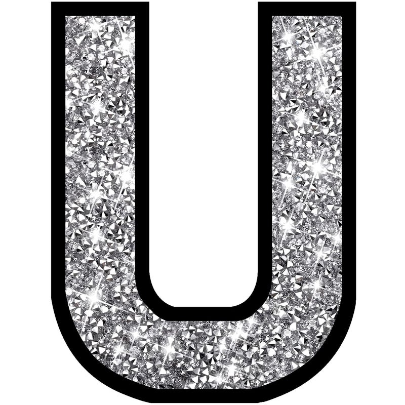 XIHACTY Letters Signs for Home D?cor Crystal Crushed Diamond Accent Sign for Wall Decor  Black DIY Custom Capital Letters for a Decoration on Bar  Desk  Dresser  Party Birthday  Wedding.(U) - Image 1