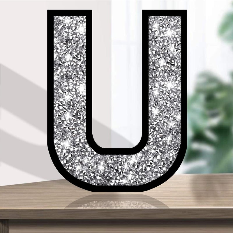 XIHACTY Letters Signs for Home D?cor Crystal Crushed Diamond Accent Sign for Wall Decor  Black DIY Custom Capital Letters for a Decoration on Bar  Desk  Dresser  Party Birthday  Wedding.(U) - Image 3