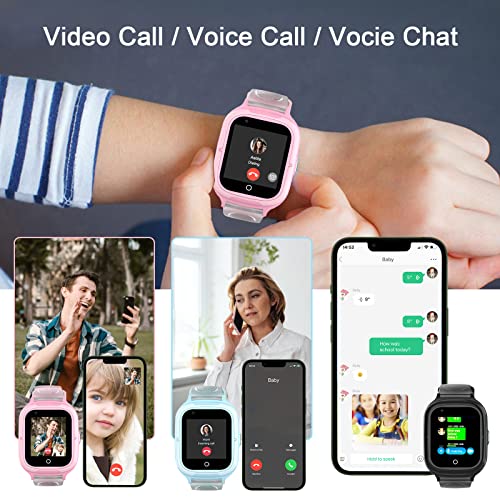 LogHog 4G Smart Watch for Kids Call and Text Boys Girls 4-12 Baby Watches with SIM Card GPS Tracker Touch Screen Kids Phone Watch Voice Video Calling Messaging (Pink) - Image 3