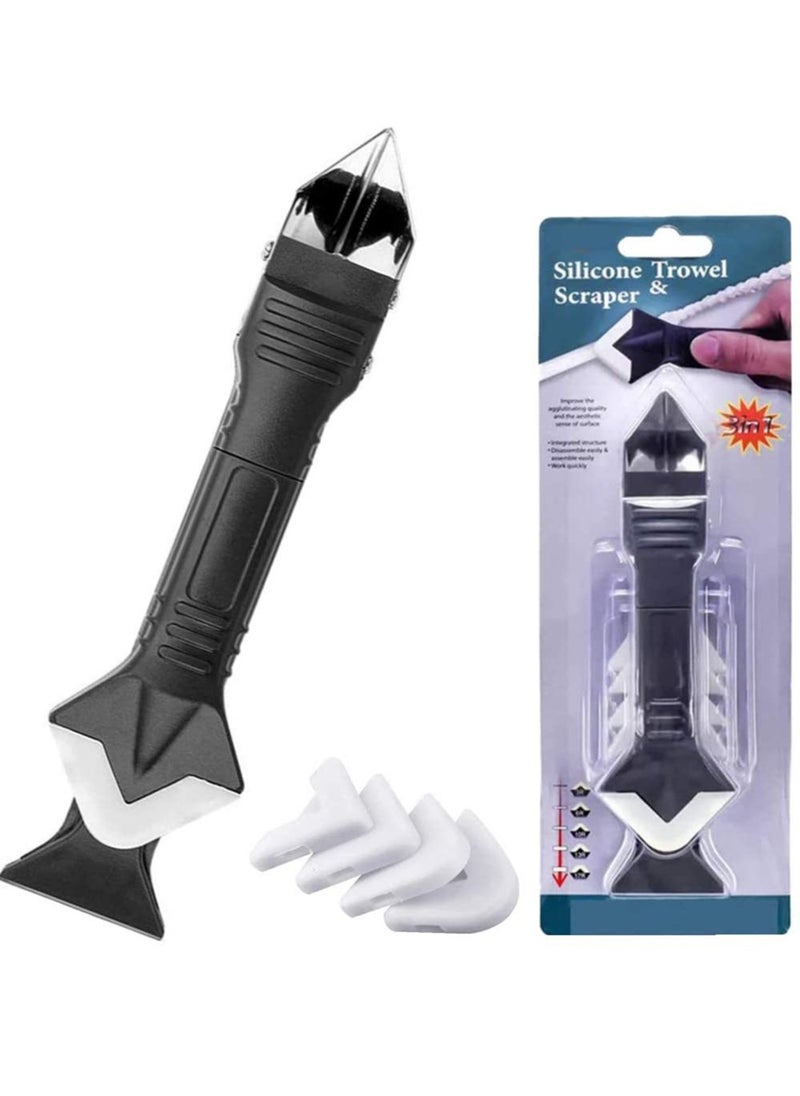 KASTWAVE 3 in 1 Silicone Caulking Tool Kit stainless steelhead Sealant Finishing Tool Grout Sc, Caulk Remover and Sealant Sc Tool, Caulk Removal Tool for Kitchen Bathroom Window  - Image 1