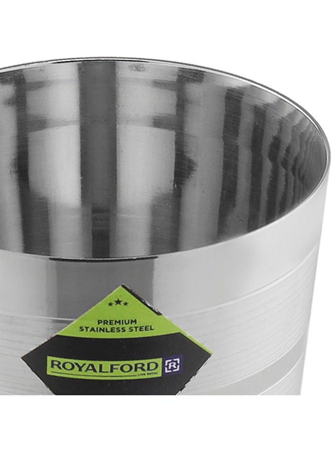 Royalford Stainless Steel Designer Plain Glass Unbreakable Glass Suitable For Water Milk Juice Tea 100% Food-Grade Bpa-Free Multi-Purpose Glass Silver 7cm - Image 4