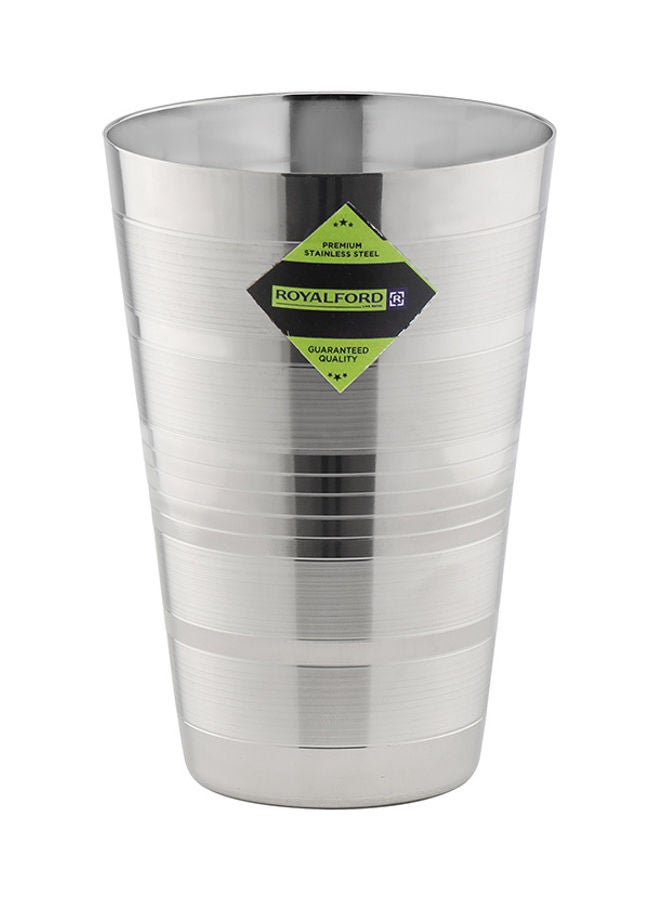 Royalford Stainless Steel Designer Plain Glass Unbreakable Glass Suitable For Water Milk Juice Tea 100% Food-Grade Bpa-Free Multi-Purpose Glass Silver 7cm - Image 1