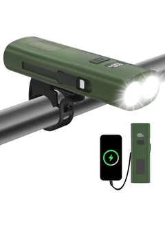 Powerful bike light with 6 lighting modes, built-in power bank to charge your mobile, waterproof for your trips anytime and anywhere – power and lighting in one device!